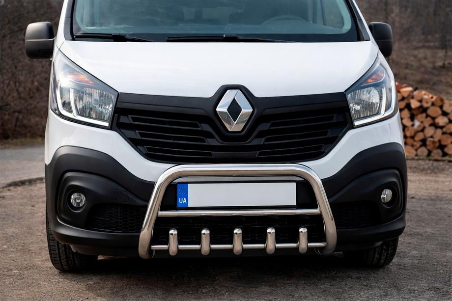 Renault Trafic 2015– Nerezový přední ochranný rám WT003-4 S nápisem Image