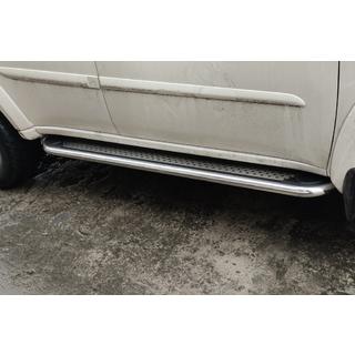 Boční prahy Maydos V2 (2 ks, hliník ↗ nerez) Mitsubishi Pajero Sport 2008–2015 fotografie 1
