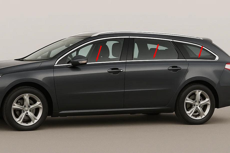 Peugeot 508 2010–2018 Spodní okenní lišty (SW, nerez) Image