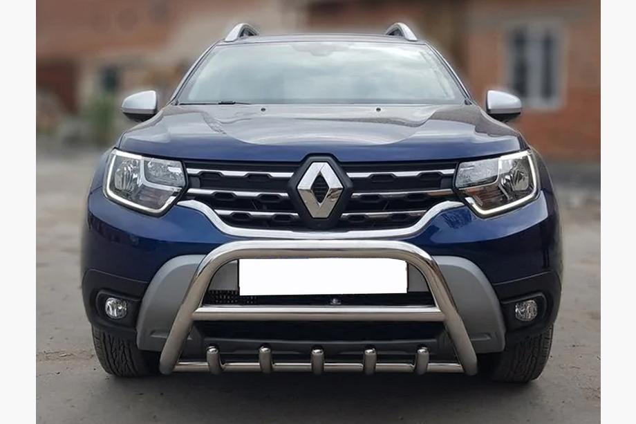 Dacia Duster 2018–2024 Nerezový přední ochranný rám (bullbar) WT003 bez nápisu Image