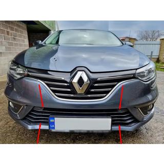 Chromované ochranné lišty na nárazník 2016-2021 (7 ks, nerez) Renault Megane IV 2016–2025 fotografie 1