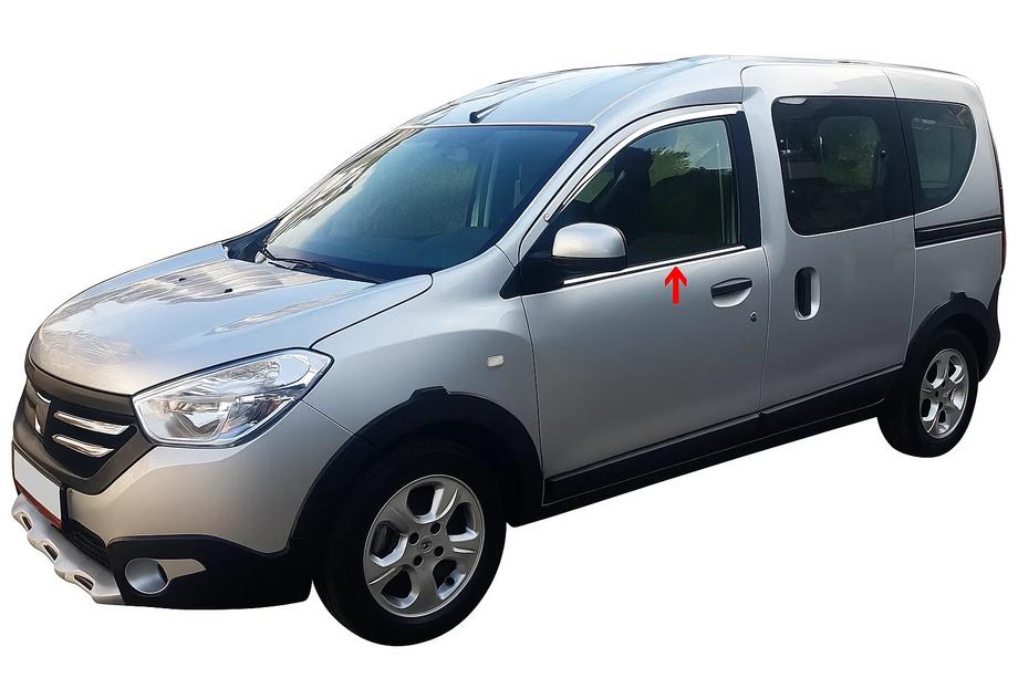 Dacia Dokker 2013–2022 Ozdobné lišty oken (2 ks, nerez) OmsaLine – italská nerezová ocel Image
