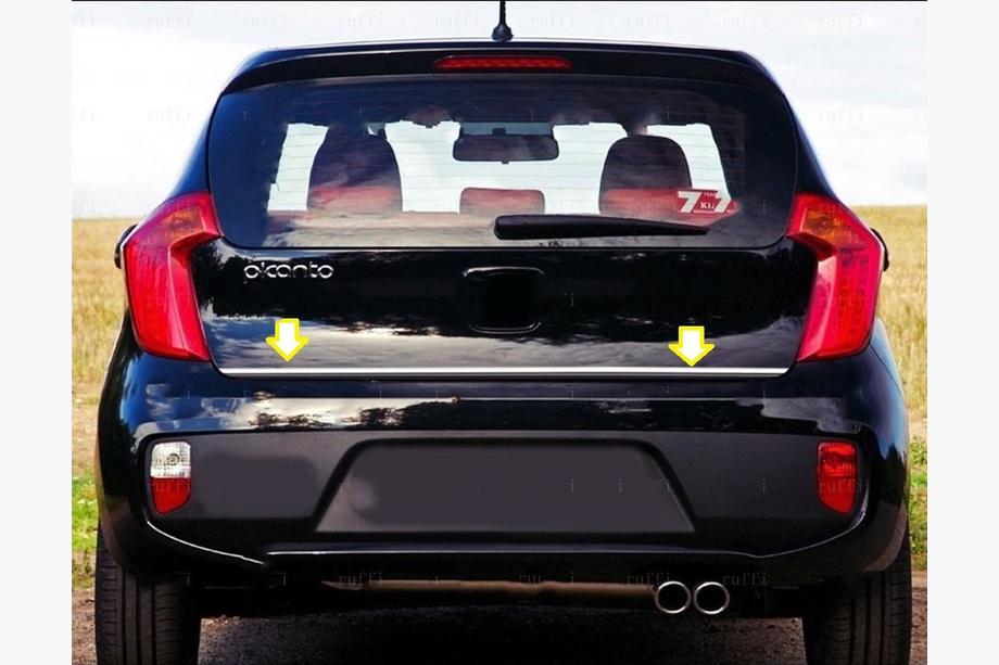 Kia Picanto 2011–2016 Nerezová lišta na hranu víka kufru Image