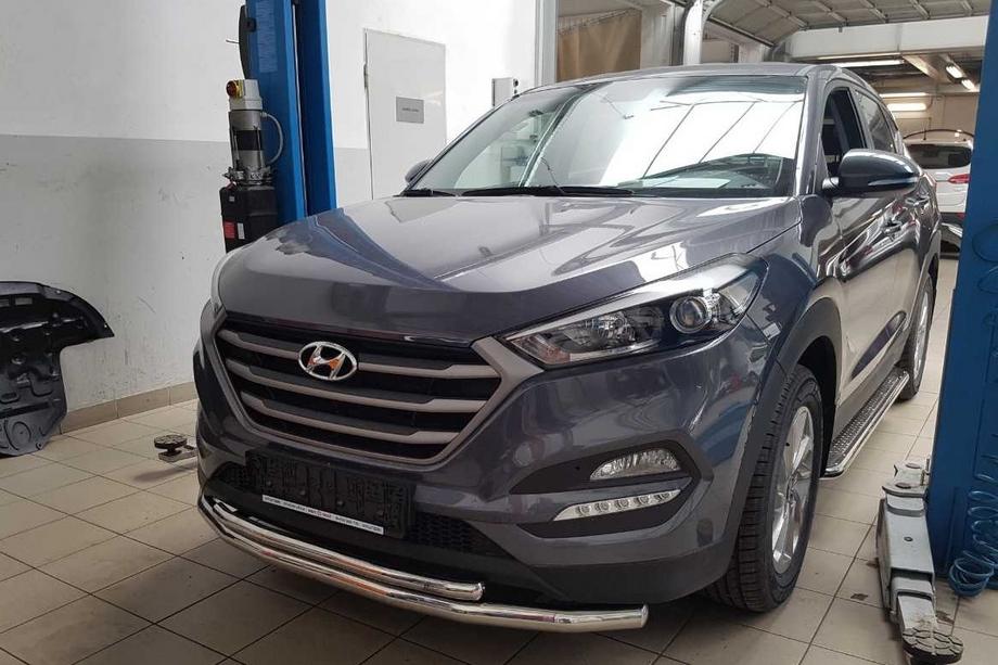 Hyundai Tucson TL 2016–2021 Přední ochranný rám ST014 (nerez) Image