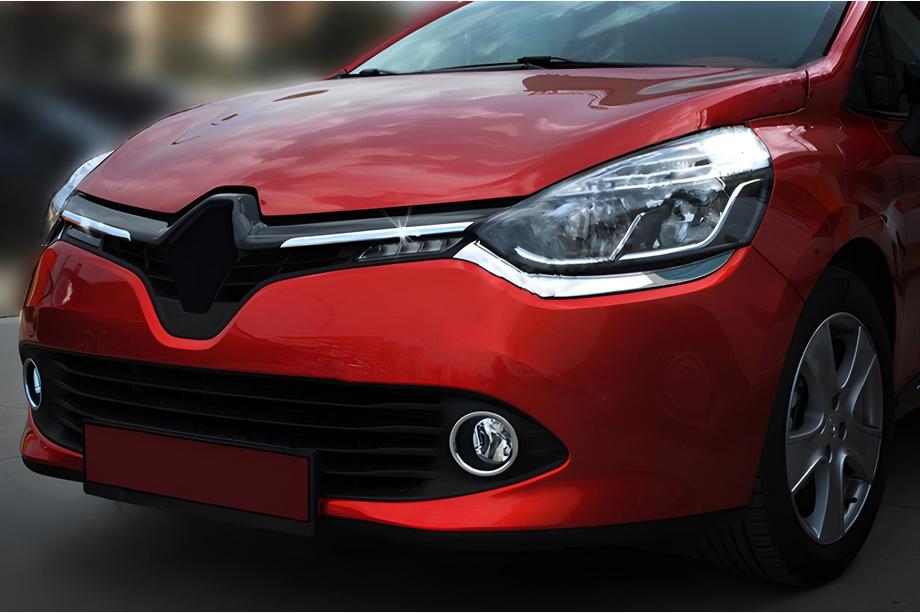 Renault Clio IV 2012–2019 Nerezové lišty na masku chladiče OmsaLine (2 ks) Chrom Image