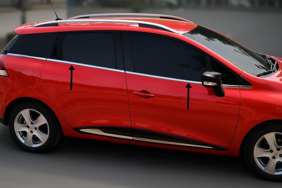 Renault Clio IV 2012–2019 Chromové lišty oken (Sport Tourer, 8 ks, nerez) Image