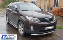 Kia Sorento II XM 2009–2014 Přední ochranný rám ST008 (2013-2015, nerez) fotografie 2