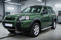 Land Rover Freelander I 1997–2006 Boční prahy Maydos V2 (2 ks, hliník ↗ nerez) fotografie 2