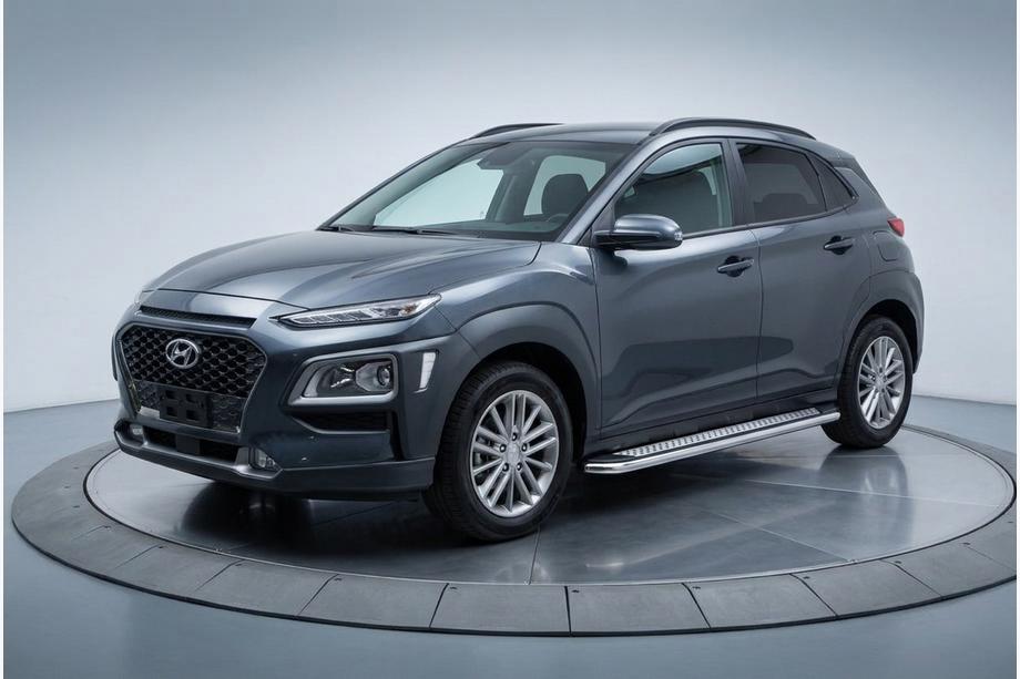 Hyundai Kona 2017–2023 Boční prahy Maydos V2 (2 ks, hliník ↗ nerez) Image