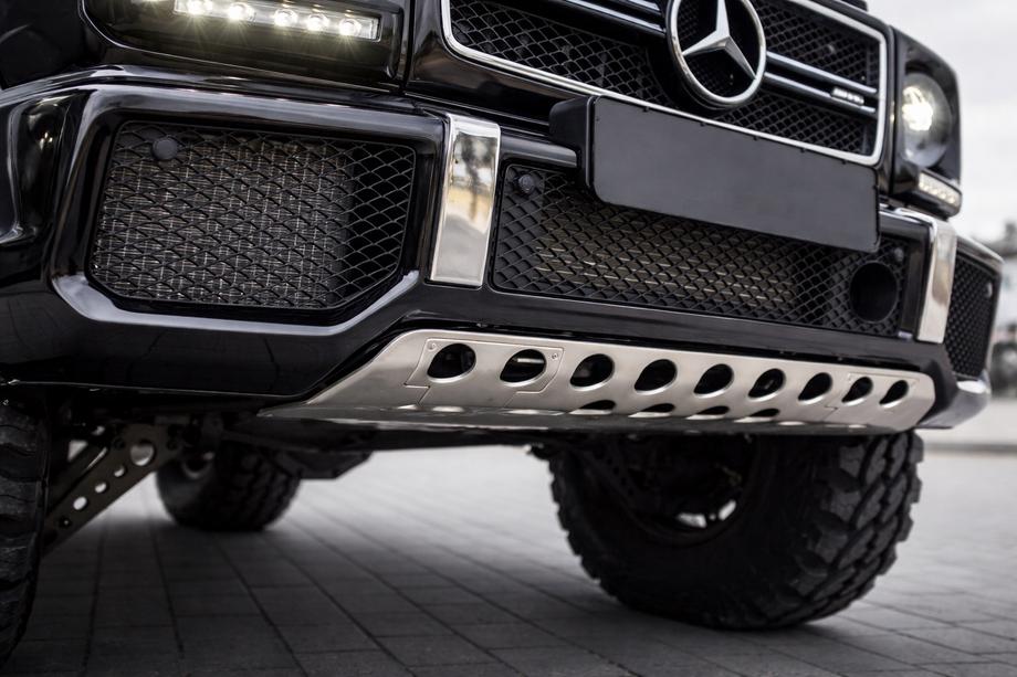 Mercedes G-Class W463 1990–2018 Nerezová ochrana předního nárazníku Fotografie 2