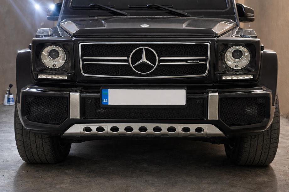 Mercedes G-Class W463 1990–2018 Nerezová ochrana předního nárazníku Fotografie 3