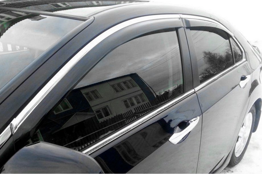 Honda Accord VIII 2008–2012 Ofukovače oken s chromovou lištou SD (4 ks, HIC) Fotografie 1