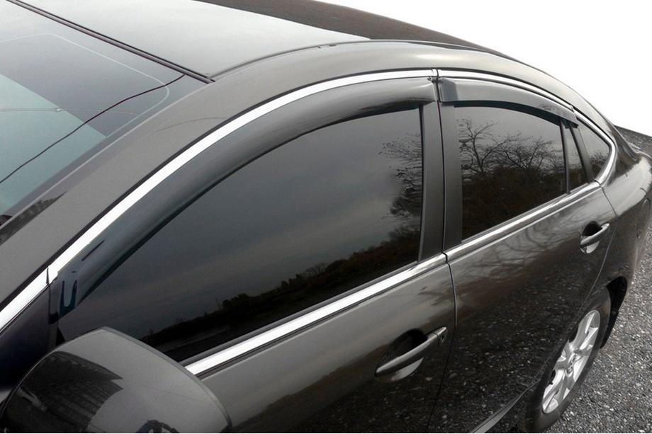Ford Mondeo 2014–2022 Okenní deflektory s chromovou lištou (4 ks, HIC) Image