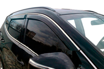 Hyundai Santa Fe 3 2012–2018 Okenní deflektory s chromovou lištou (4 ks, HIC) fotografie 6