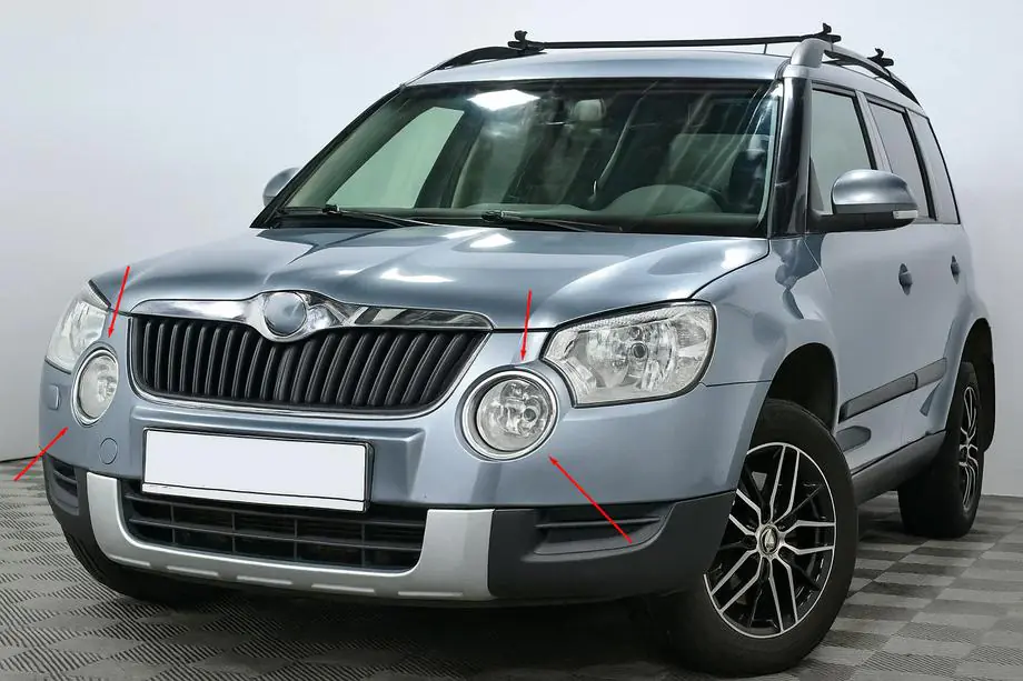 Skoda Yeti 2009–2017 Nerezové rámečky mlhovek (2009-2013, 2 ks, nerez) Image
