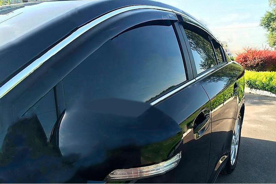Honda Crosstour 2009–2015 Okenní deflektory s chromovou lištou (4 ks, HIC) Image