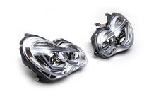 Mercedes C-Class W203 2000–2007 Přední světlomety s LED obrysovými světly (2 ks) Tmavé fotografie 3