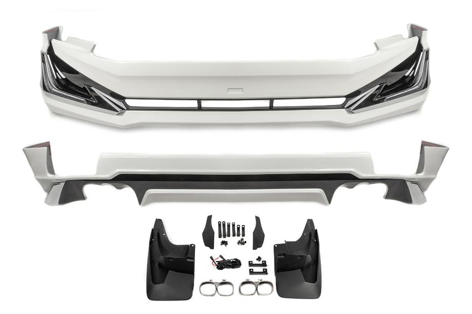 Toyota Land Cruiser Prado 150 2009–2023 Nástavce předního a zadního nárazníku Modelista V3-LED (2017-) Černá barva Image