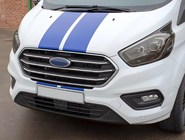Ford Custom 2013–2022 Nerezové lišty na masku chladiče 2018+ (4 ks) fotografie 1