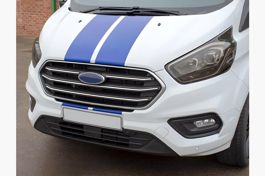 Ford Custom 2013–2022 Nerezové lišty na masku chladiče 2018+ (4 ks) Image
