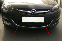 Opel Astra J 2009–2015 Nerezová ochranná lišta na přední nárazník OmsaLine fotografie 1