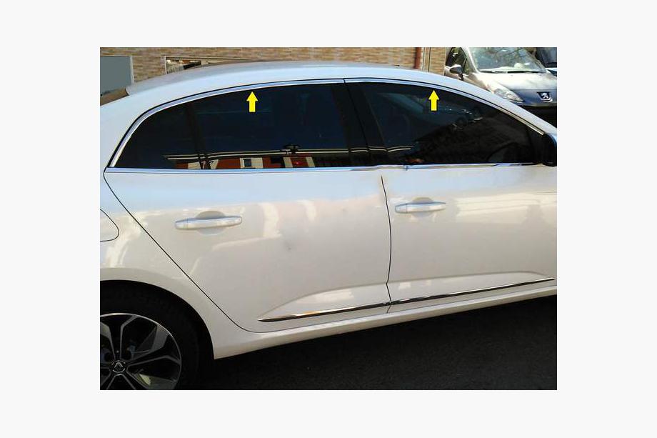 Renault Megane IV 2016–2025 Horní okenní lišty (Sedan, 6 ks, nerez) Image