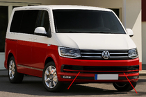 Volkswagen T6 2015–2024 Ochranné lišty na mřížku nárazníku 2015-2019 (3 ks, červené) fotografie 1