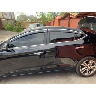 Okenní ofuky s chromovanou lištou (4 ks, Niken) Hyundai Elantra (AD) 2015–2020 fotografie 2
