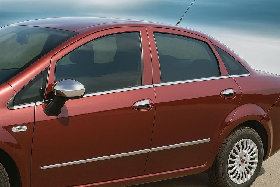 Fiat Linea 2006–2018 Vnější okenní lišty (8 ks, nerez) Carmos - turecká ocel Image
