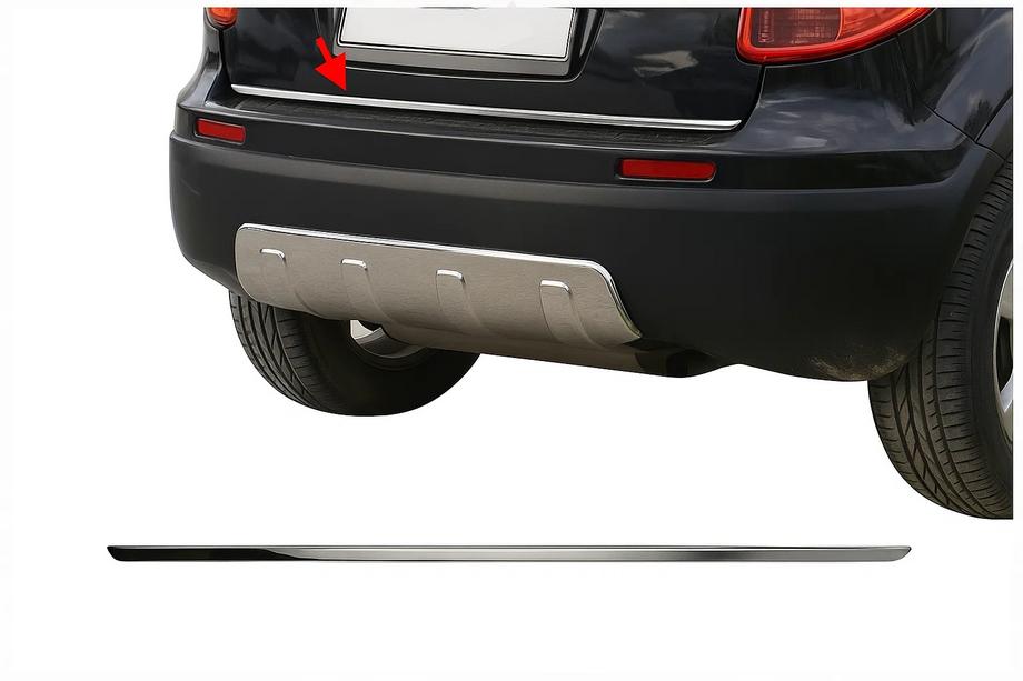 Fiat Sedici 2006–2014 Nerezová lišta na hranu víka kufru Image