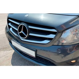 Kryty masky chladiče (5 ks, nerez) Mercedes Citan 2013–2021 fotografie 3