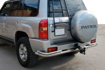 Nissan Patrol Y61 1997–2011 Zadní ochranný rám AK005-3 (nerez) fotografie 1