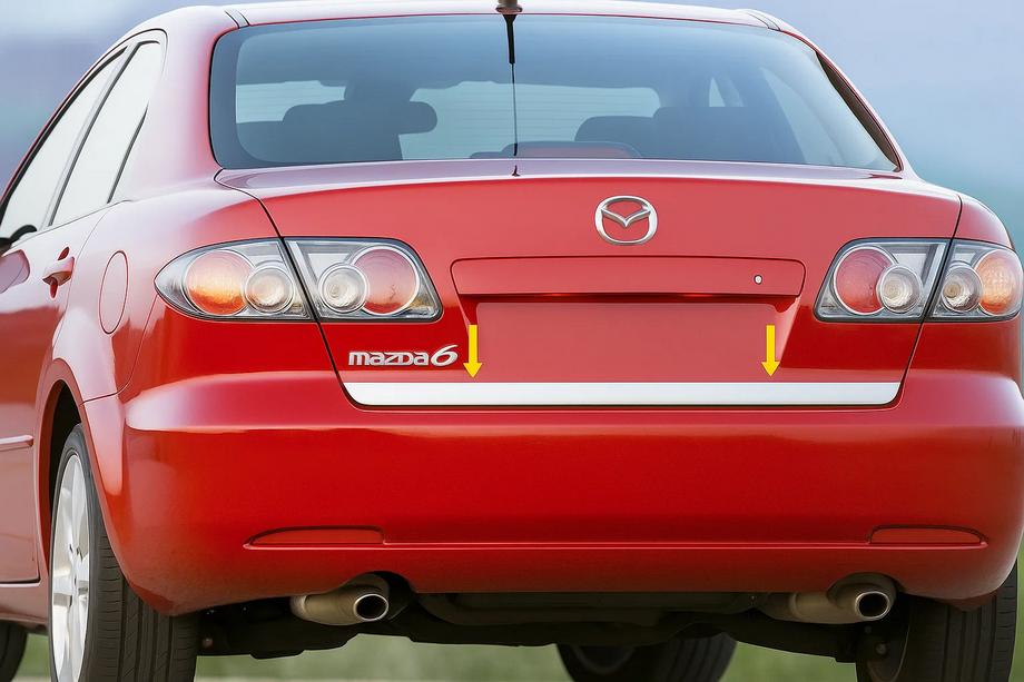 Mazda 6 2003–2008 Nerezová lišta na hranu víka kufru Image