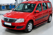 Dacia Logan MCV 2004–2014 Boční nášlapy Maya Red (2 ks, hliník) fotografie 3