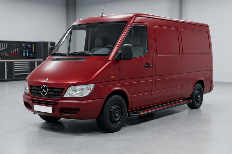 Mercedes Sprinter W901/902/903/904/905 1995–2006 Boční nášlapy Maya Red (2 ks, hliník) Dlouhý rozvor Image