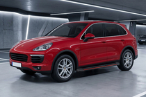 Porsche Cayenne 2010–2017 Boční nášlapy Maya Red (2 ks, hliník) fotografie 1