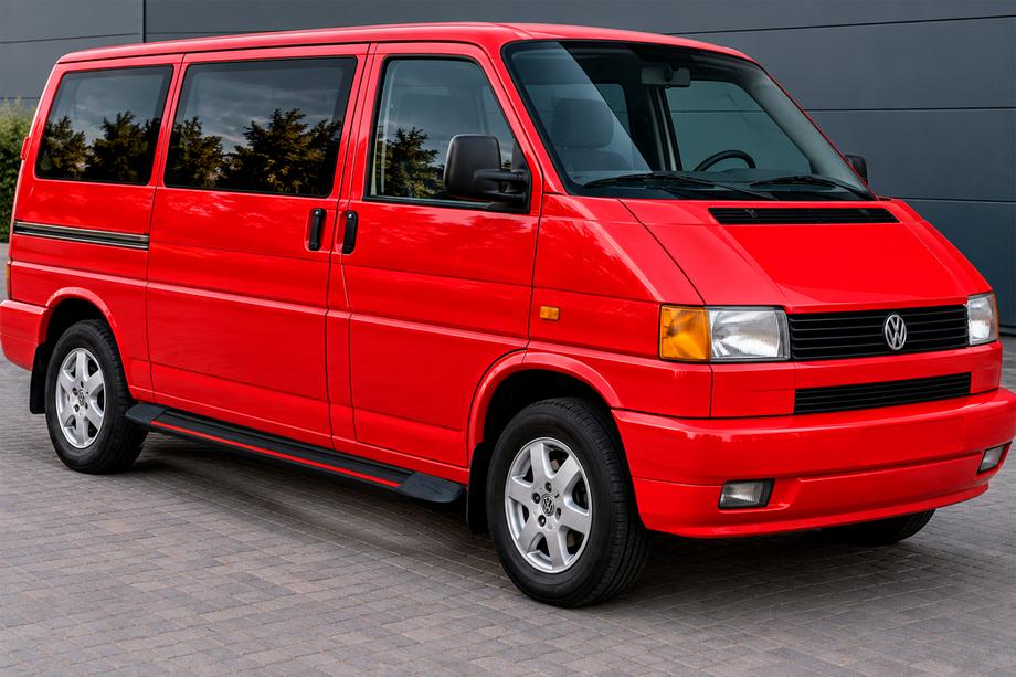 Volkswagen T4 Transporter 1990–2003 Boční nášlapy Maya Red (2 ks, hliník) Dlouhý rozvor Image