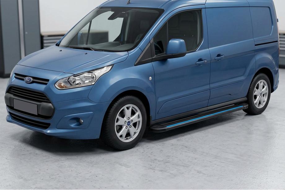 Ford Connect 2014–2021 Boční nášlapy Maya Blue (2 ks, hliník) Maxi (dlouhý rozvor) Image