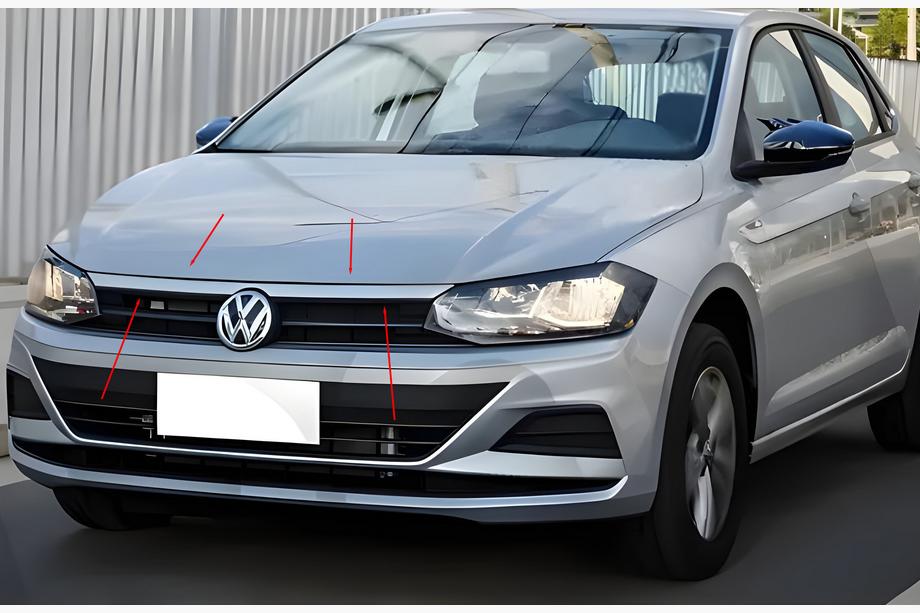 Volkswagen Polo 2017– Horní nerezová lišta na masku chladiče Fotografie 1