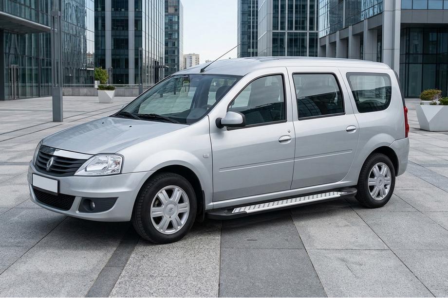 Renault Logan MCV 2005–2013 Boční nášlapy Allmond Grey (2 ks, hliník) Image