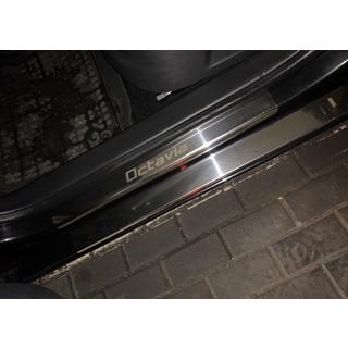 Nerezové lišty prahů Carmos (8 ks) Skoda Octavia II A5 2010–2013 fotografie 1