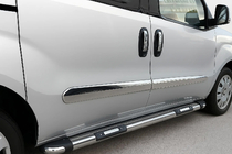 Fiat Doblo II 2010–2022 Chromové lišty dveří (4 ks, nerez) OmsaLine – italská nerezová ocel fotografie 1