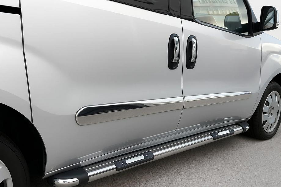 Fiat Doblo II 2010–2022 Chromové lišty dveří (4 ks, nerez) OmsaLine – italská nerezová ocel Image