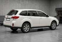 Subaru Outback 2009–2014 Boční prahy Maydos V2 (2 ks, hliník ↗ nerez) fotografie 1