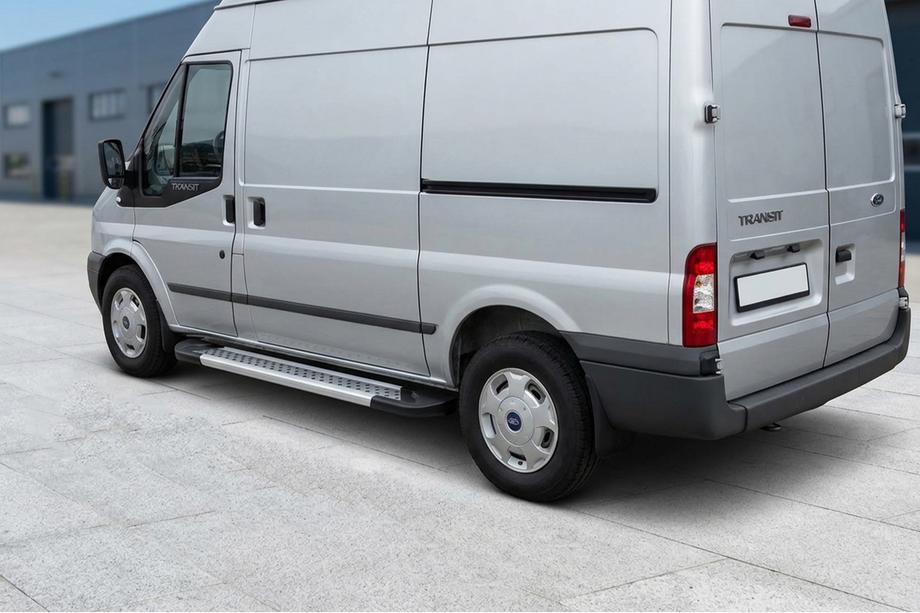 Ford Transit 2000–2014 Boční prahy New Vision Grey (2 ks., hliník) L3/L4 (dlouhá) Image