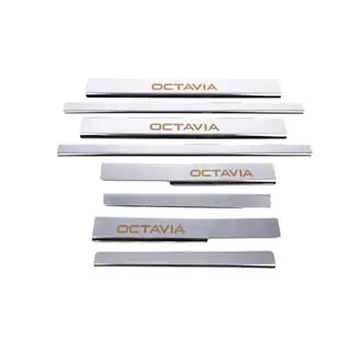 Nerezové kryty prahů Carmos V1 (8 ks) Skoda Octavia III A7 2013–2019 fotografie 4