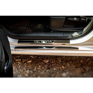 Nerezové kryty prahů Carmos V1 (8 ks) Skoda Octavia III A7 2013–2019 fotografie 2