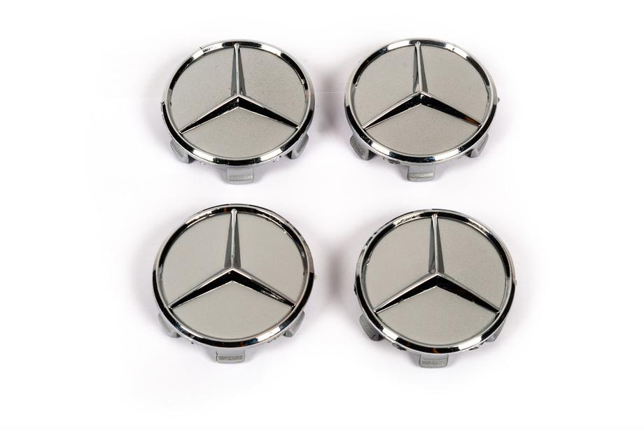 Mercedes-Benz Krytky na disky 75/71 mm bez kroužku (4 ks, šedé) Fotografie 1