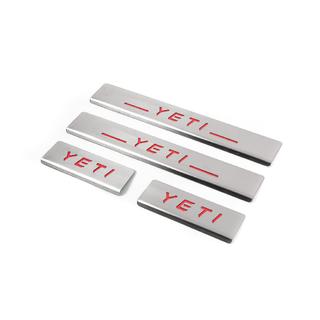 Nerezové kryty prahů Carmos V2-RED (4 ks) Skoda Yeti 2009–2017 fotografie 2