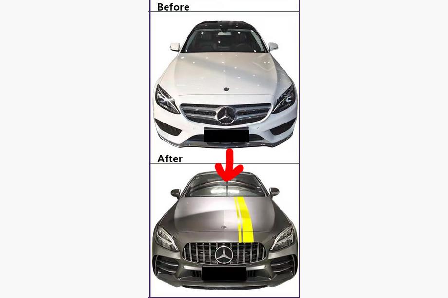 Mercedes C-Class W205 2014–2021 Bodykit sada s kompletním zadním nárazníkem (design Black Mamba C63GT) Fotografie 10